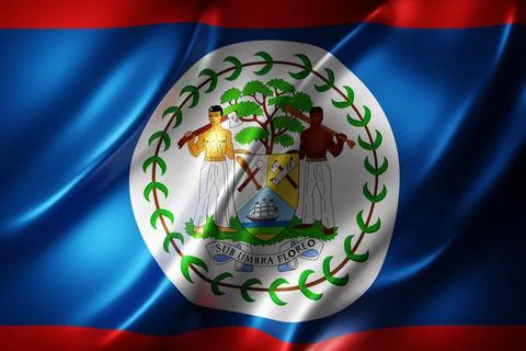 Belize 3d flag Stock Illustration