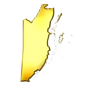 Belize 3d Golden Map Stock Illustration