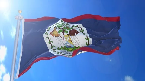 Belize animated flag pack in 3D and green screen Stock Footage 119933435