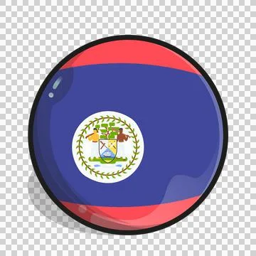 Belize Belizean Flag Button with Coat of Arms and Red Stripes 库存插图