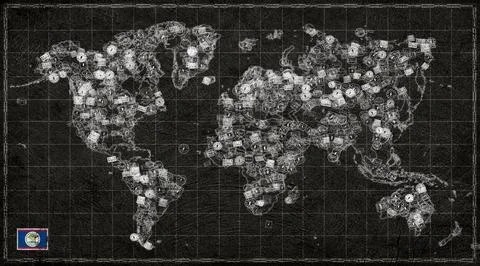 Belize Belmopan Stamp World Map Stock Illustration
