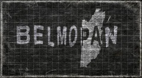 Belize Belmopan Typography Map Stock Illustration