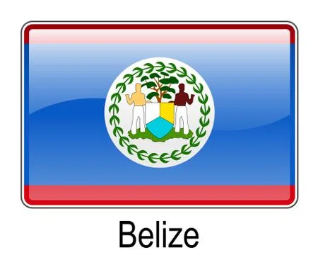 Belize button flag Stock Illustration