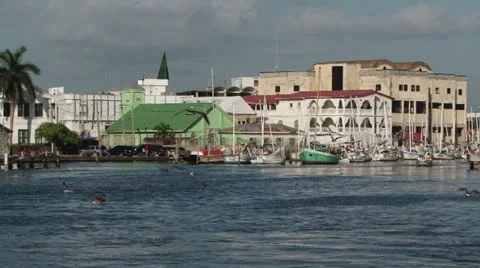 Belize City Waterfront Stock Footage 22993131