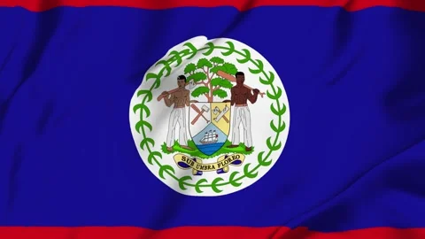 Belize country flag waving looping seamless with fabric texture for sport n.. Stock Footage 342776095