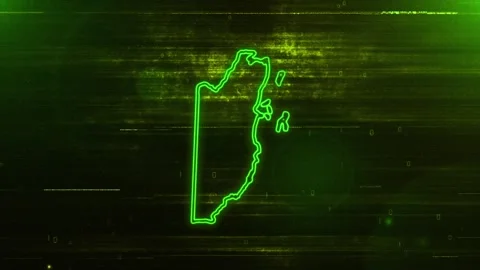 Belize Digital Futuristic Glitch Map Stock Footage 333603990