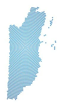 Belize dotted map. Digital style shape of Belize. Tech icon of the country .. Stock Illustration