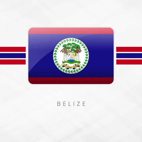 Belize Flag 3D Button Vector: Central American National Emblem and Coat of .. Video stock 330949306
