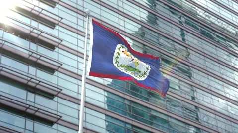 Belize Flag background Stock Footage 341246688
