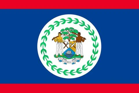 Belize flag background illustration large file red blue stripes Stock Illustration