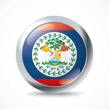 Belize flag button Stock Illustration