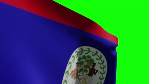 Belize Flag Close Видео 133539829