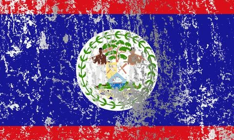 Belize flag with grunge effect. Stock Illustration