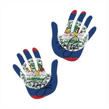 Belize flag hand vector Stock-Illustration