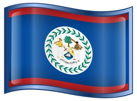 Belize flag icon. 库存插图