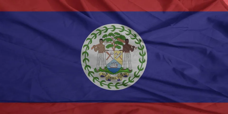 Belize Flag moving softly in the wind Stock Photos