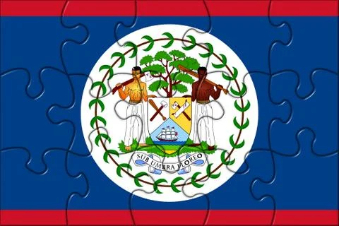 Belize Flag Puzzle Pieces Stock Illustration