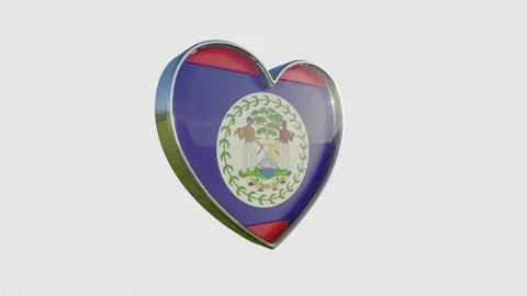 Belize Flag in the Shape of 3D Heart. Stock Footage 137010752
