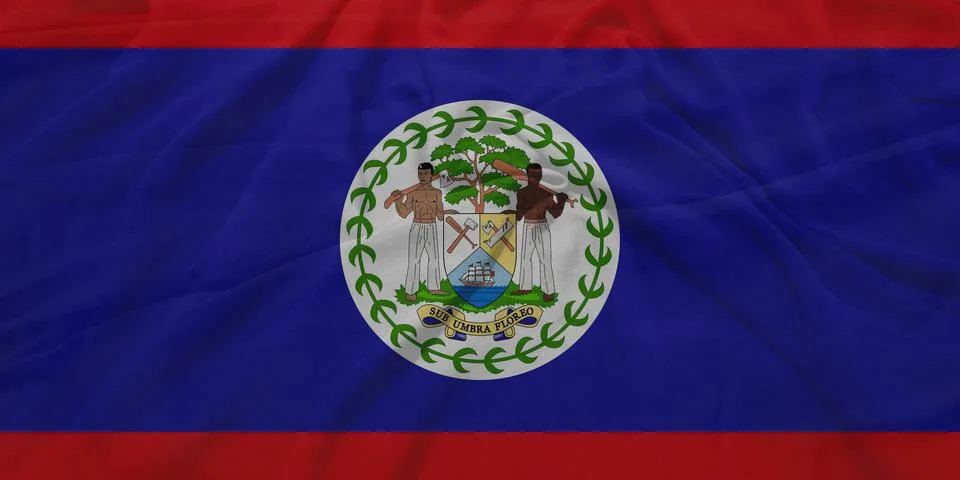 Belize    Flag textile wave view Stock Illustration