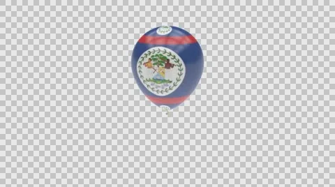 Belize flag textured balloon rotating Alpha Video stock 61385565