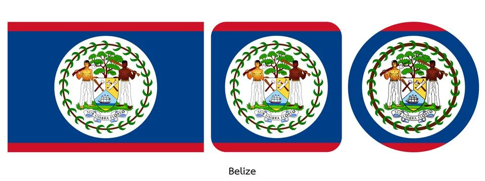 Belize flag, vector illustration Stock Illustration