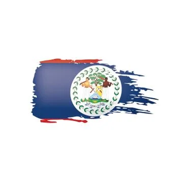 Belize flag, vector illustration on a white background Stock Illustration