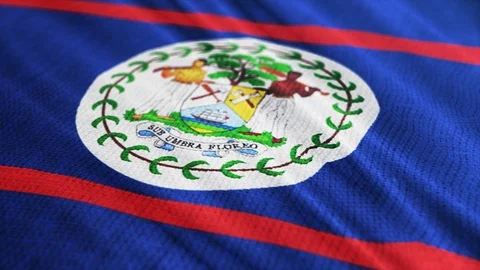 Belize flag is waving 3D animation. Stock Footage 103236055