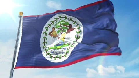BELIZE FLAG WITH WAVING AND LOOPING ANIMATION Stock Footage 131302460
