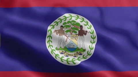 Belize Flag Waving Animation | Realistic 3D National Flag Loop 4K Stock Footage 344819391