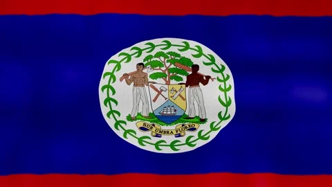 Belize flag waving cloth Perfect Looping, Full screen animation 4K Resolution Stock-Footage 258653298