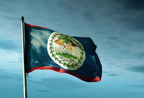 Belize flag waving in the evening Stock Illustration