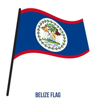 Belize Flag Waving Vector Illustration on White Background. Belize National Flag Stock Illustration