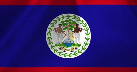 Belize flag waving with the wind background loop video animation Video stock 327171678