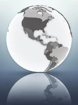 Belize on globe Stock Illustration