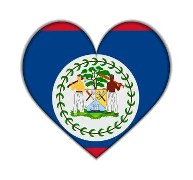 Belize heart flag Ilustração Stock