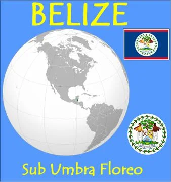 Belize location emblem motto Stock Illustration