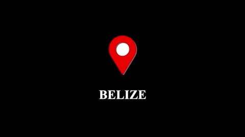 Belize location pin animation on black background, for travel and, tourism .. 스톡 동영상 332453243