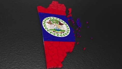 Belize map 3d. 3d map of Belize. Stock Footage 271095135
