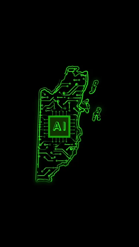 Belize Map AI Chipset Technology Opener Stock Footage 337171150