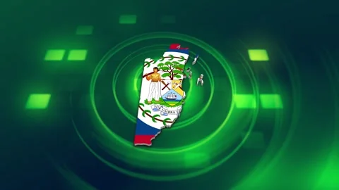 Belize Map and Flag Background Stock Footage 344026773