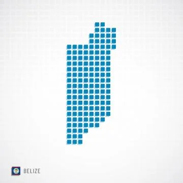 Belize map and flag icon Stock Illustration