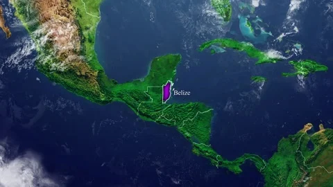 BELIZE Map With Borders Stock Footage 318671482