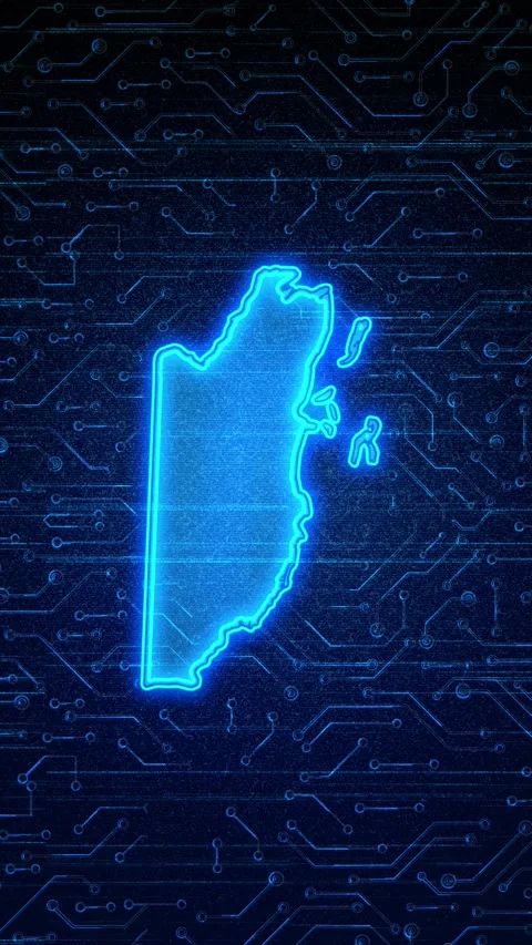 Belize Map Digital Technology Opener 스톡 동영상 336310914