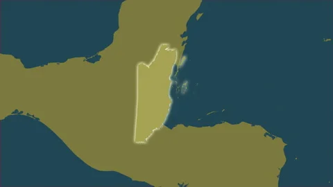 Belize map - extract. Glow. Pattern. Video stock 147530981
