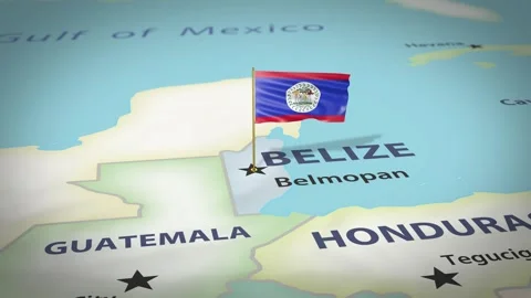 Belize Map Flag 4K Loop Vídeos de archivo 316373846
