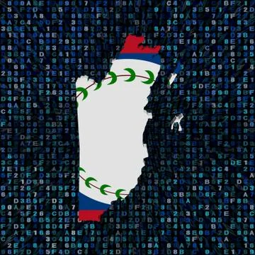 Belize map flag on hex code illustration Stock Illustration