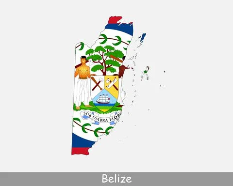 Belize Map Flag Stock Illustration