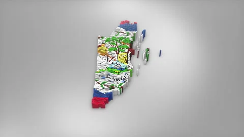 Belize Map with Flag Intro Background Stock Footage 315164079