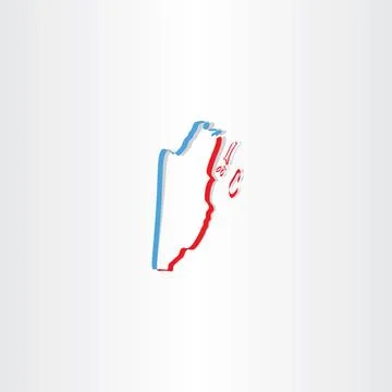 Belize map icon vector 스톡 일러스트
