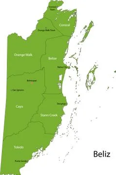 Belize map Stock Illustration